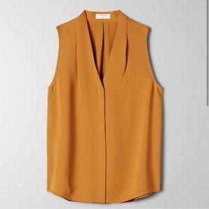 Aritzia Baraton Sleeveless blouse - XXS in mustard yellow